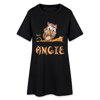 Hibou Angie - Robe T-shirt Femme - noir - Devant