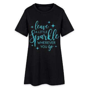 Leave a little sparkle wherever you go - Frauen T-Shirt-Kleid - Schwarz - Vorne