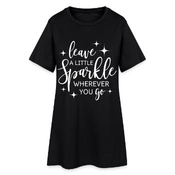 Leave a little sparkle wherever you go - Frauen T-Shirt-Kleid - Schwarz - Vorne