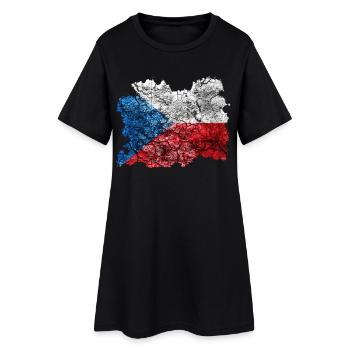 République Tchèque Drapeau Vintage - Robe T-shirt Femme - noir - Devant