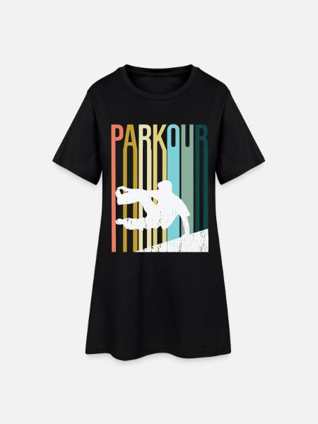 Parkour Retro - Women’s T-Shirt Dress - black
