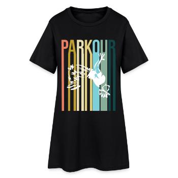 Parkour Rétro - Robe T-shirt Femme - noir - Devant
