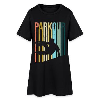 Parkour Rétro - Robe T-shirt Femme - noir - Devant