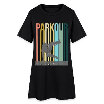 Parkour Rétro - Robe T-shirt Femme - noir - Devant
