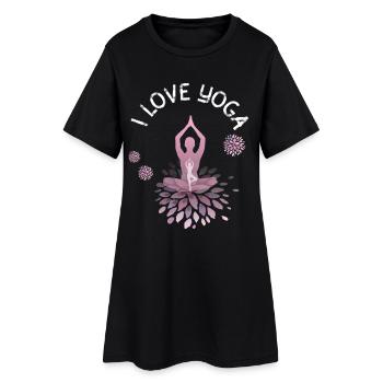 Yoga om spirituell buddha namaste frau kurs sport - Frauen T-Shirt-Kleid - Schwarz - Vorne
