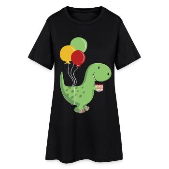 Joyeux anniversaire garçon d'anniversaire T Rex Dinosaur - Robe T-shirt Femme - noir - Devant