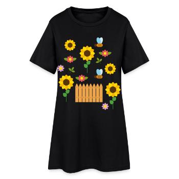 été - Robe T-shirt Femme - noir - Devant