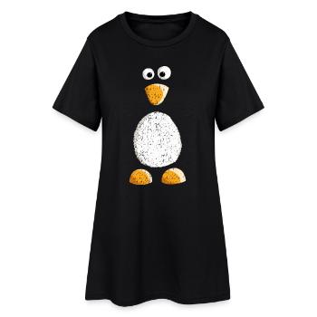 Petit pingouin doux avec style vintage - Robe T-shirt Femme - noir - Devant