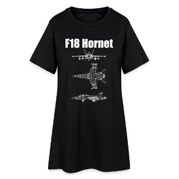 Avion F18 Hornet - Robe T-shirt Femme - noir - Devant