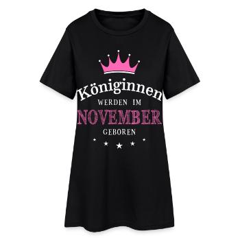 Reines nées en Novembre Anniversaire Naissance - Robe T-shirt Femme - noir - Devant