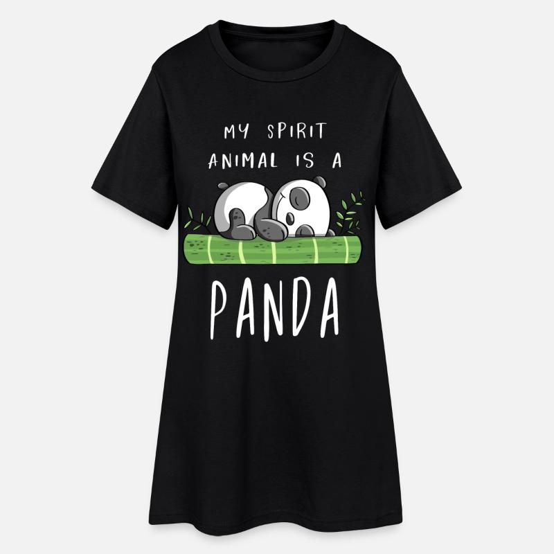 Mon esprit Animal est un panda - Panda Bear - Comic - Robe T-shirt Femme - noir