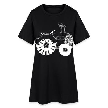 Tracteur Blanc - Tracteur - Tracteurs - Comic - Robe T-shirt Femme - noir - Devant