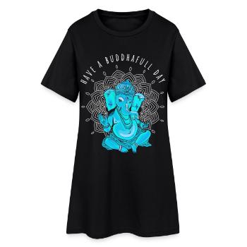 buddha ganesha yoga namaste elefant meditation om - Frauen T-Shirt-Kleid - Schwarz - Vorne