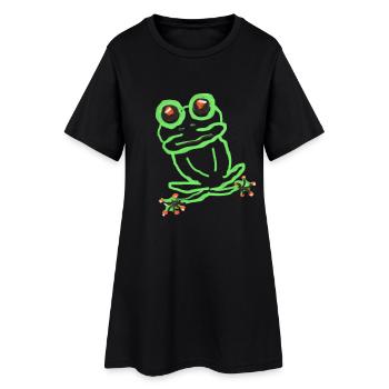 frog - Women’s T-Shirt Dress - black - Front