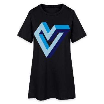 Coeur impossible | Comme Escher - Robe T-shirt Femme - noir - Devant