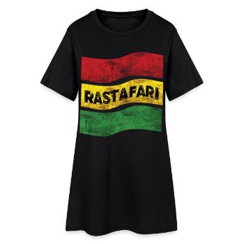 Rastafari Drapeau - Robe T-shirt Femme - noir - Devant