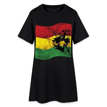 Lion Reggae Flag - Women’s T-Shirt Dress - black - Front