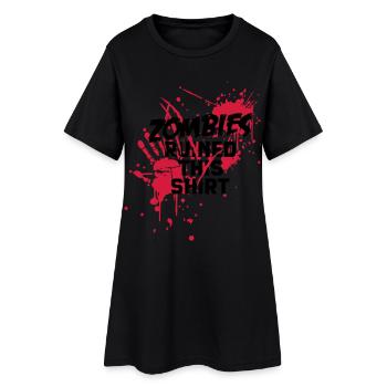 zombies runied this shirt - zombie blutflecken - Robe T-shirt Femme - noir - Devant