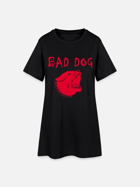 Böser Hund - Frauen T-Shirt-Kleid - Schwarz