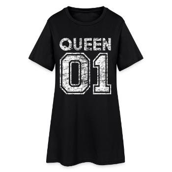 Queen 01 T-Shirt - Frauen T-Shirt-Kleid - Schwarz - Vorne