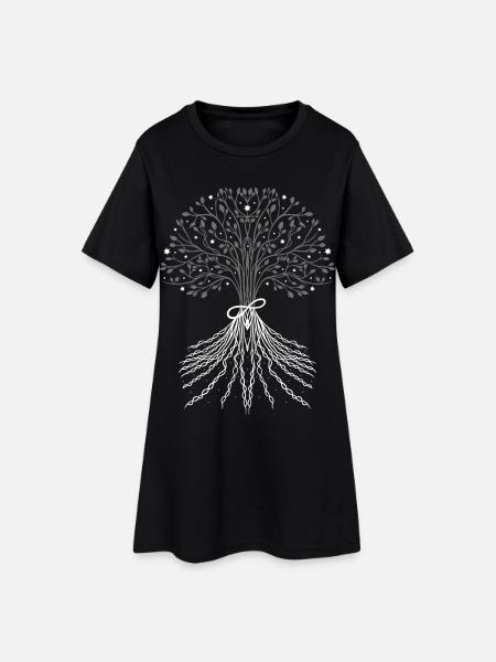 Arbre de Vie, Arbre de Vie - Robe T-shirt Femme - noir