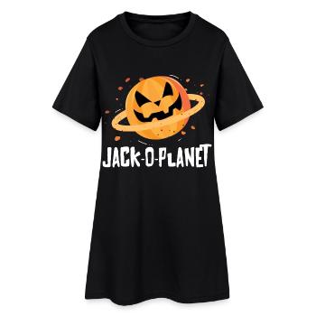 Halloween Kürbis Gesicht Jack-O-Planet - Frauen T-Shirt-Kleid - Schwarz - Vorne