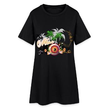 Haut-parleur de musique avec piano - Robe T-shirt Femme - noir - Devant