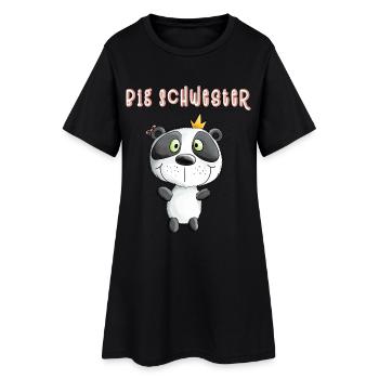 Grande soeur panda ours princesse - Robe T-shirt Femme - noir - Devant