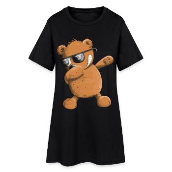 Dabbender BraunbärI Dab Dance Tiere I Dabbing Bär - Frauen T-Shirt-Kleid - Schwarz - Vorne