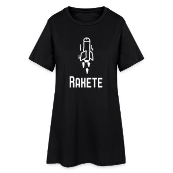 Pimmel Rakete Penis Funshirt Pervers Geschenkidee - Frauen T-Shirt-Kleid - Schwarz - Vorne