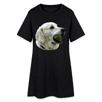 Labrador avec la bille - Robe T-shirt Femme - noir - Devant