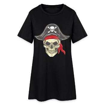 tête de pirate crâne de pirate avec chapeau Bandana - Robe T-shirt Femme - noir - Devant