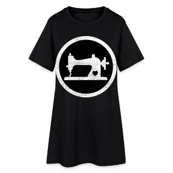 Machine à coudre vintage - Robe T-shirt Femme - noir - Devant