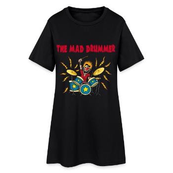 le batteur fou - Robe T-shirt Femme - noir - Devant