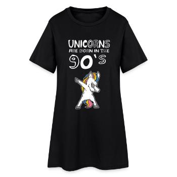 Idée de cadeau d'anniversaire pour les enfants des années 90 de la Licorne Dab Dance - Robe T-shirt Femme - noir - Devant