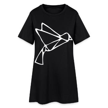 Origami Hirondelle - Robe T-shirt Femme - noir - Devant
