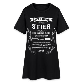 STIER - GEBURTSTAG - Frauen T-Shirt-Kleid - Schwarz - Vorne