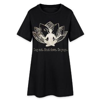 Yoga - Frauen T-Shirt-Kleid - Schwarz - Vorne