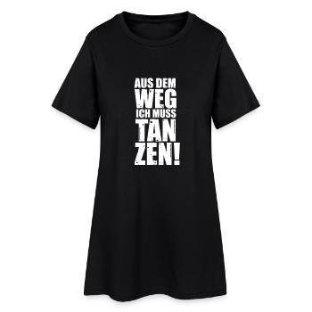 Tanzen Party Disco Techno House Music Spruch Shirt - Frauen T-Shirt-Kleid - Schwarz - Vorne