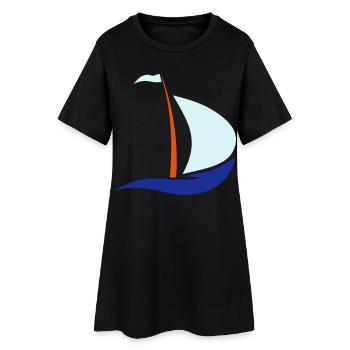 bateau à voile - Robe T-shirt Femme - noir - Devant