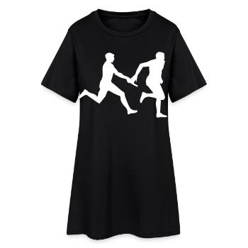 course de relais - Robe T-shirt Femme - noir - Devant