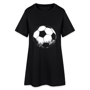 Schwarz Weiß Fußball Silhouette - Frauen T-Shirt-Kleid - Schwarz - Vorne