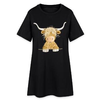 Cadeau de vache drôle Highland Scottish Highland - Robe T-shirt Femme - noir - Devant
