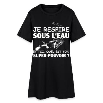Super-Pouvoir Plongeuse - Robe T-shirt Femme - noir - Devant