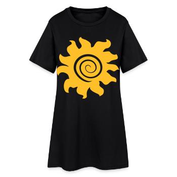 soleil - Robe T-shirt Femme - noir - Devant