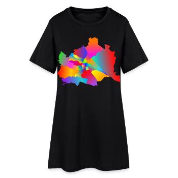 Vienne colorée, tolérante Vienne, Wiener Bezirke - Robe T-shirt Femme - noir - Devant