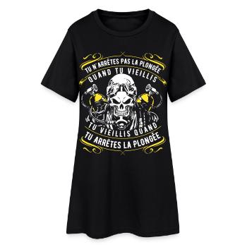 Tu n'arrêtes pas la plongée - Robe T-shirt Femme - noir - Devant