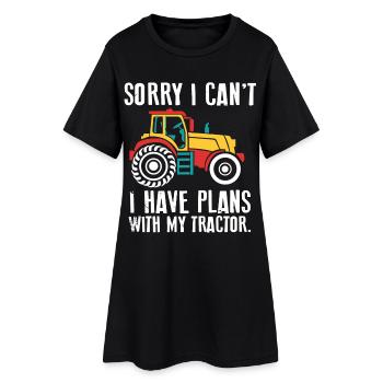 Plan avec mon tracteur. Mon tracteur. Tracteurs - Robe T-shirt Femme - noir - Devant