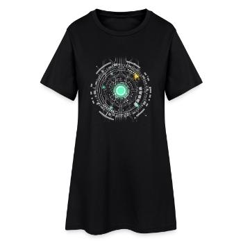 nerd CPU core ordinateur code pc carte spatiale - Robe T-shirt Femme - noir - Devant