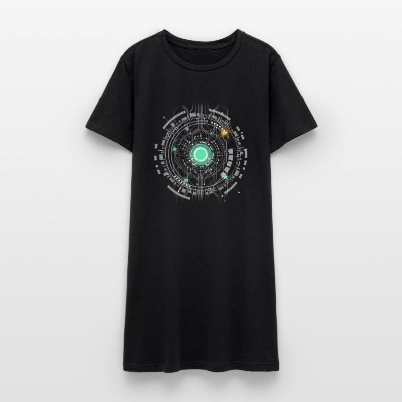 nerd CPU core ordinateur code pc carte spatiale Robe T-shirt Femme